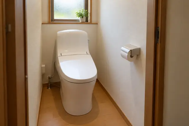 トイレの交換と手すりの取り付けのイメージ(AI生成)